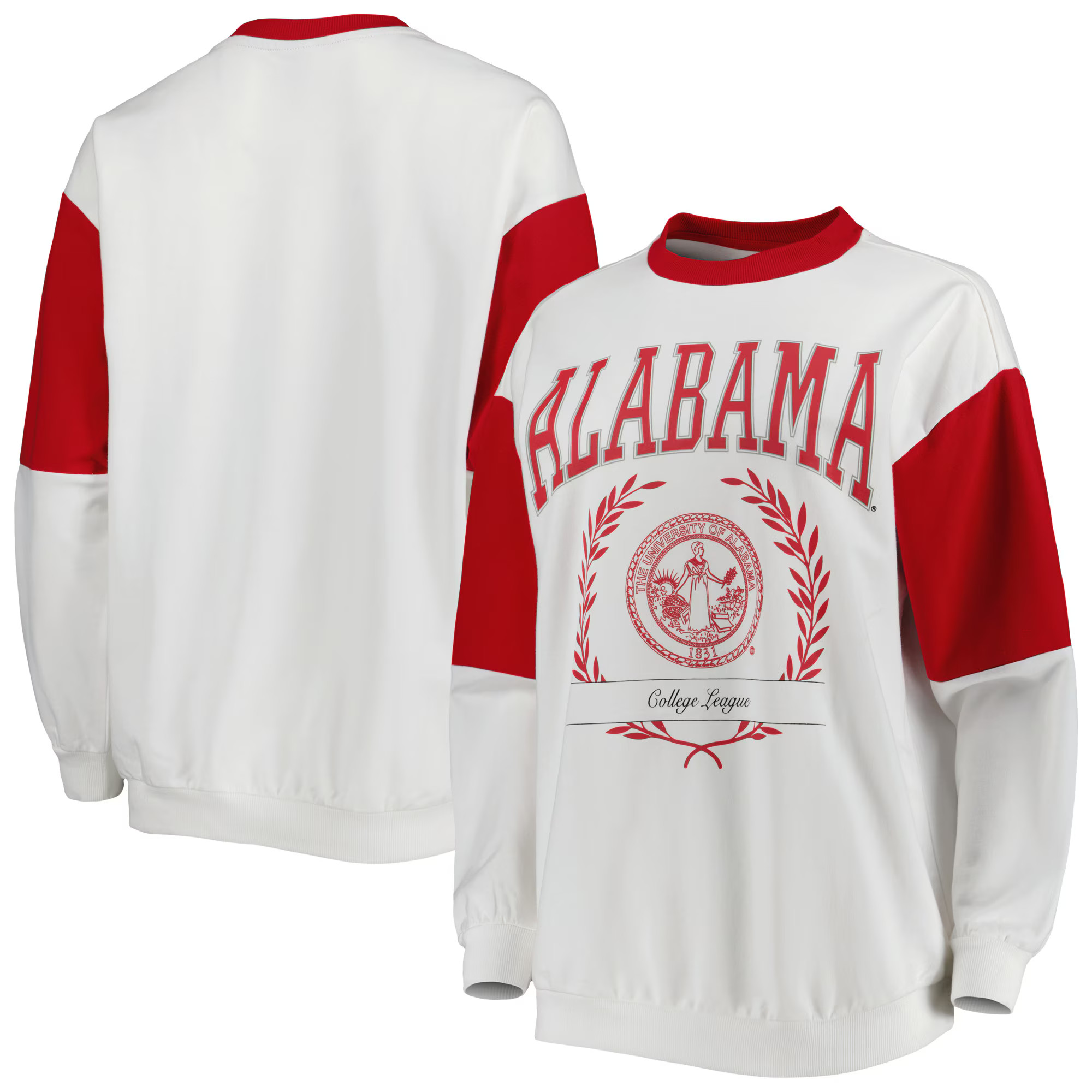 Alabama Crimson Tide Gameday Couture Women's It's A Vibe Dolman Pullover Sweatshirt - White | Fanatics