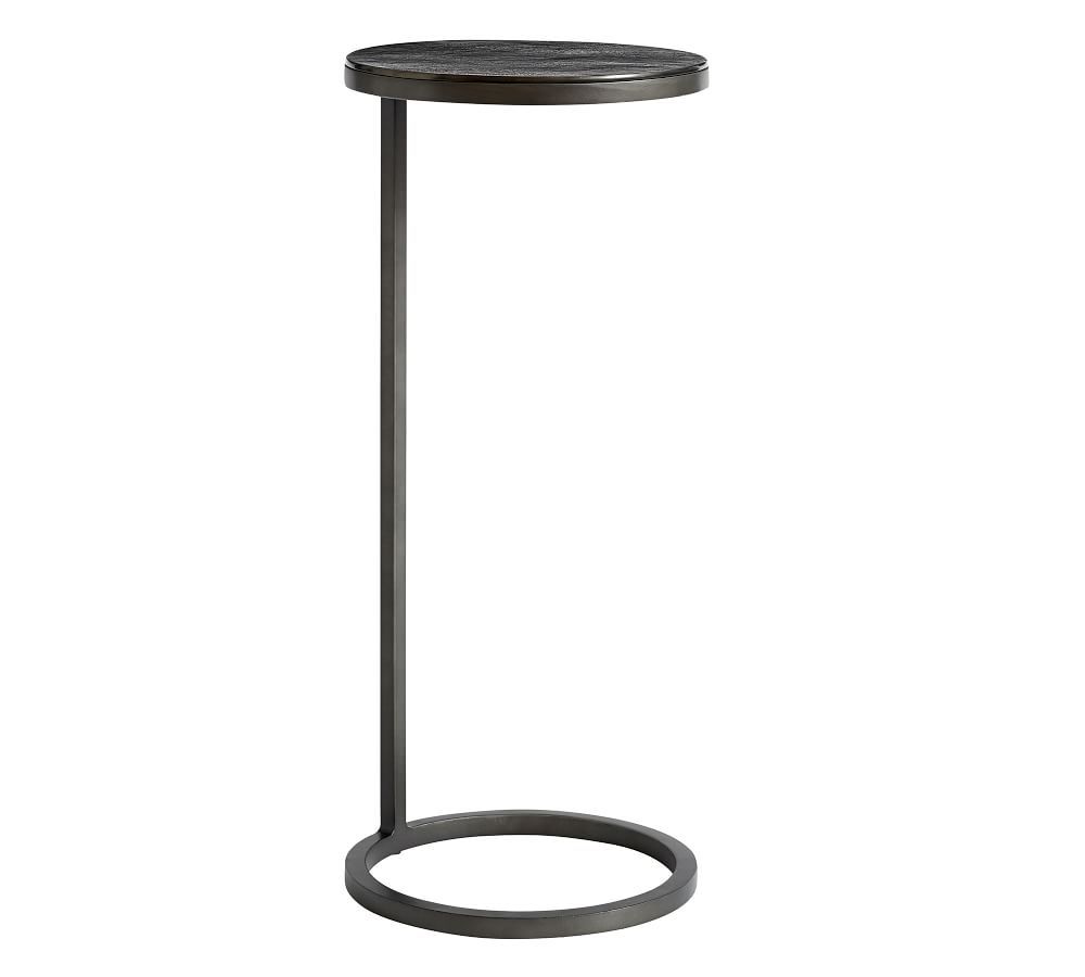 Duke Round Metal Accent Table, Bronze | Pottery Barn (US)