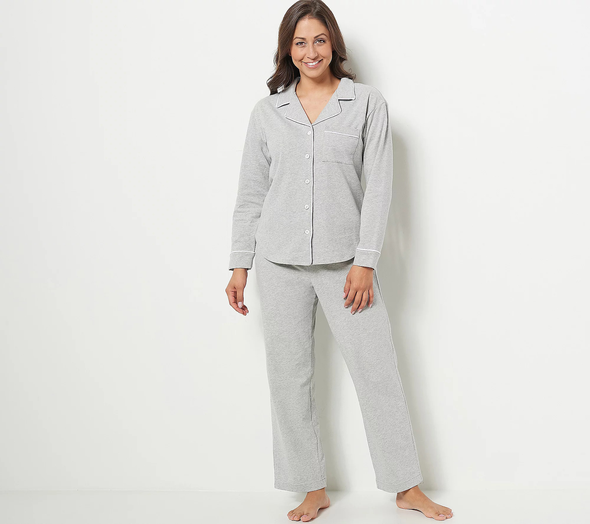 As Is RM Rebecca Minkoff Notch Collar Pajama Set | QVC