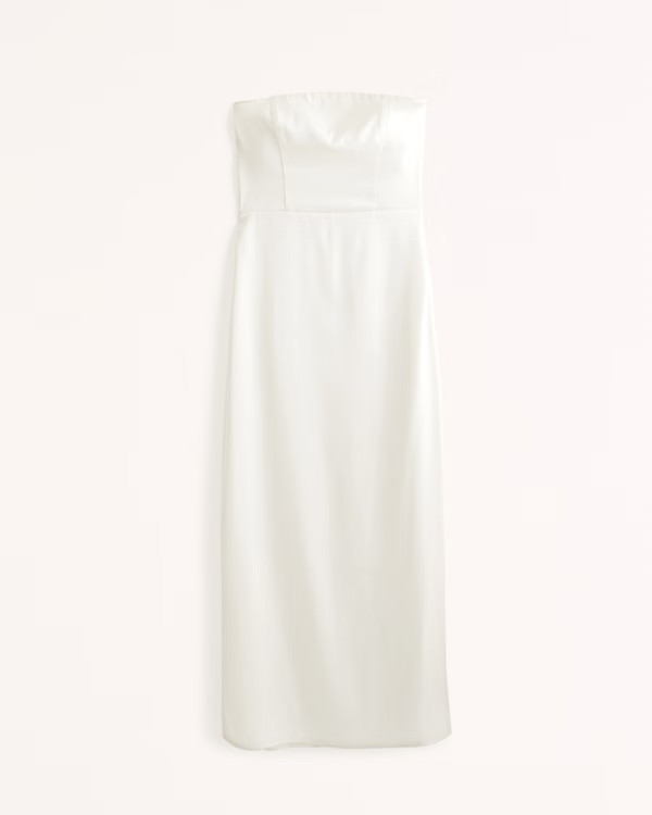 Strapless Satin Maxi Dress | Abercrombie & Fitch (US)