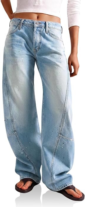 Cicy Bell Womens Baggy Wide Leg Jeans High Waisted Seam Denim Pants | Amazon (US)