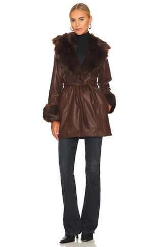 Show Me Your Mumu Penny Lane Faux Leather Jacket in Chocolate from Revolve.com | Revolve Clothing (Global)