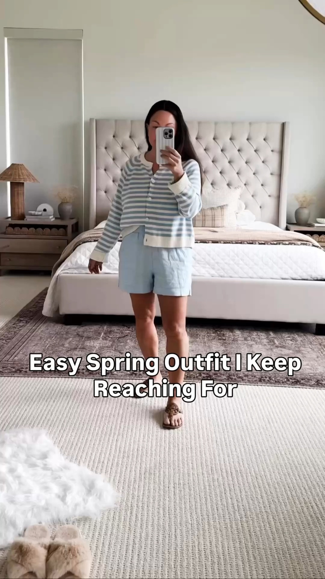 Easy spring outfit I keep reaching for lately 🤍 lightweight layers, comfy linen shorts (currently 60% off today 🙌), and the kind of everyday pieces you can mix + match all season long. I own these linen shorts in about 4 colors. And this stripe cardigan is so versatile  This is one of those effortless looks that works for errands, slow mornings at home, or casual days out. Everything is linked for you ✨ @Zappos Save for later and follow me on LTK for daily outfit ideas, affordable finds, and home decor inspiration.

#LTKvlog #LTKSaleAlert #LTKootd
