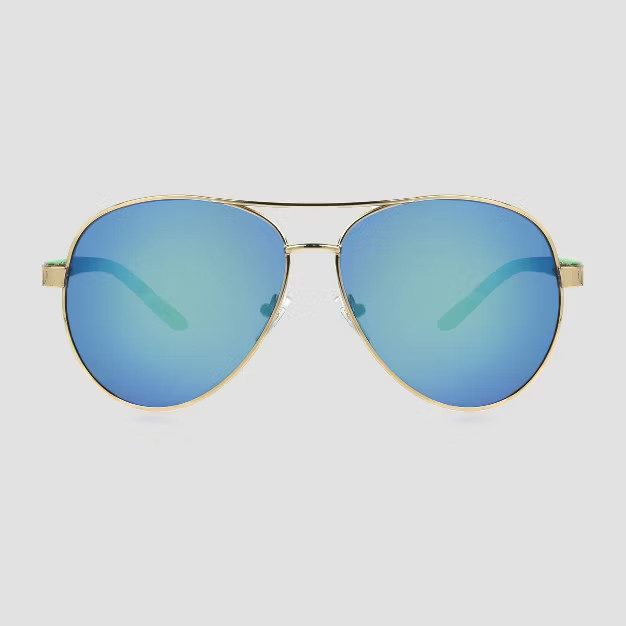 Women's Aviator Sunglasses with Mirrored Polarized Lenses - All in Motion™ Gold | Target