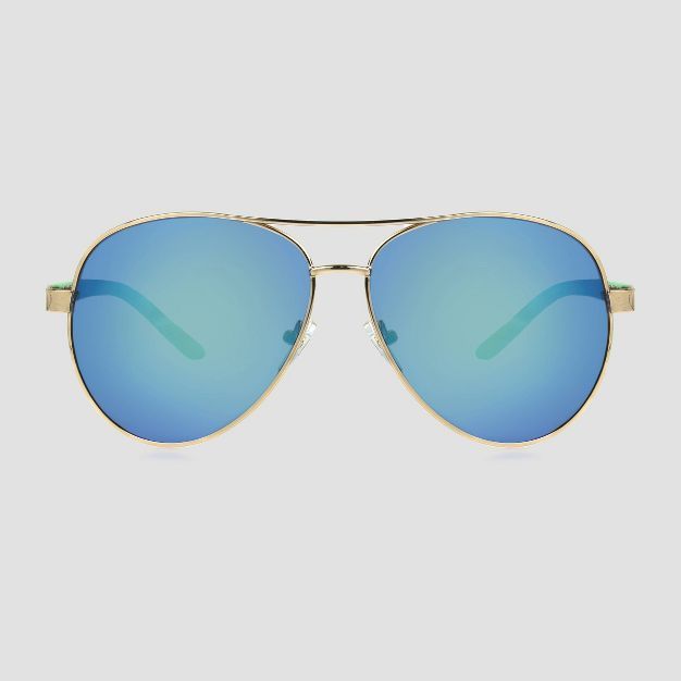 Women's Aviator Sunglasses with Mirrored Polarized Lenses - All in Motion™ Gold | Target