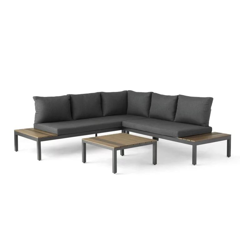 Better Homes & Gardens Bryde Sectional Sofa and Loveseat Low Seating Patio Set, 3 Pieces | Walmart (US)