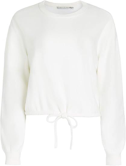 Alice + Olivia Women's Bernetta Crop Pullover with Drawstring | Amazon (US)