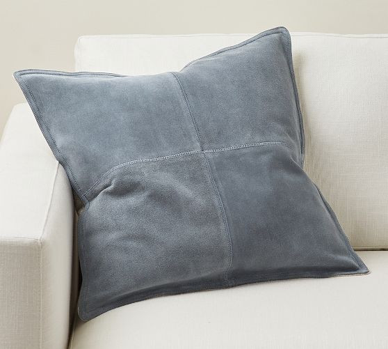 Pieced Suede Pillow Cover, 20" | Pottery Barn (US)