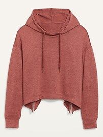 Loose Cropped Sweater-Knit Hoodie for Women | Old Navy (US)