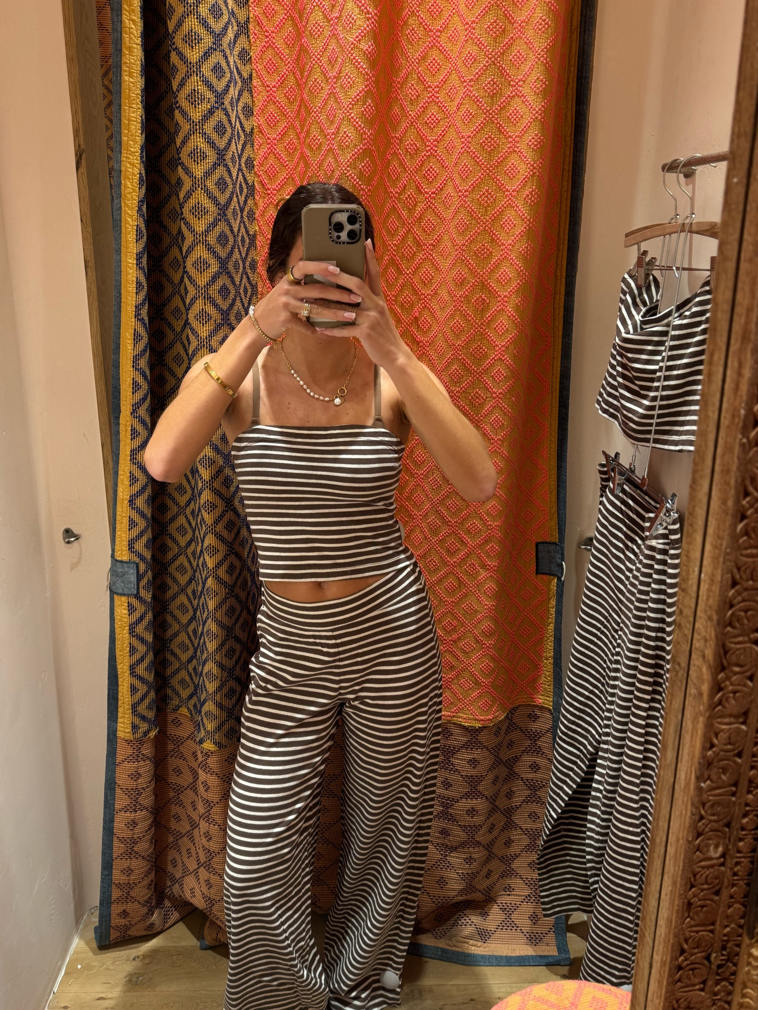 cutest matching set🤎🥥 wearing size XS, height 5’6 

vacation outfit, comfy outfit, beach fashion, travel outfit, free people, neutral style, lounge pants, stripes, brown top, tube top, co ord, vacation fashion, spring break 2025, summer look, coastal fashion, simple outfit, boho stylee

#LTKWatchNow #LTKMostLoved #LTKFindsUnder100