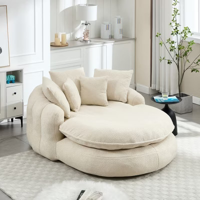KWPZQEB Big Bean Bag Lounger Chairs Large Beanbag Chair for Adults, Bean Bag Sofa with 5 Pillows & Memory Foam Filled for Living Room, Beige | Target