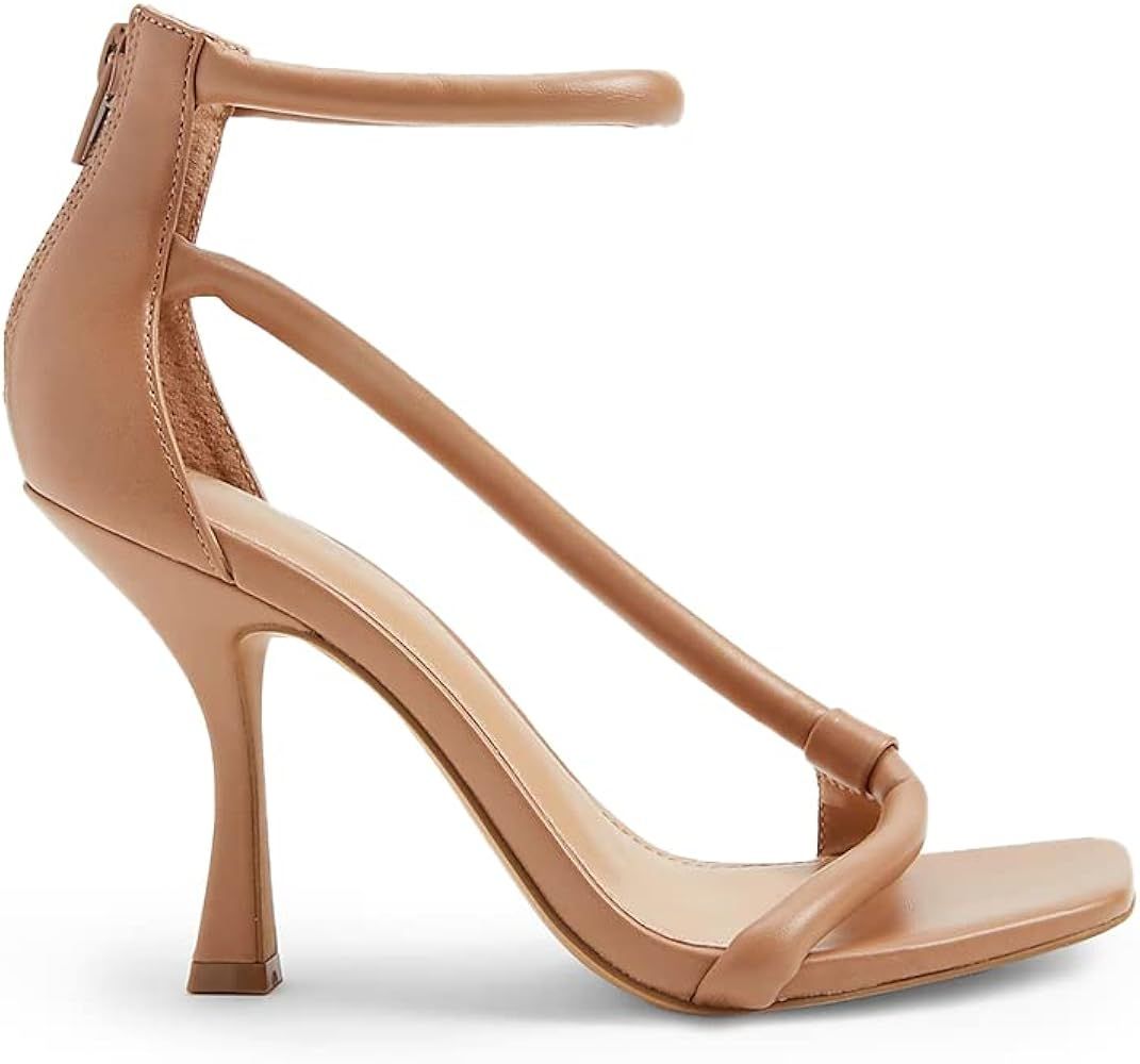Phopix Womans Open Square Toe T-Strap Heels Sandals Ankle Strap Stiletto High Heel Back Zipper D'ors | Amazon (US)