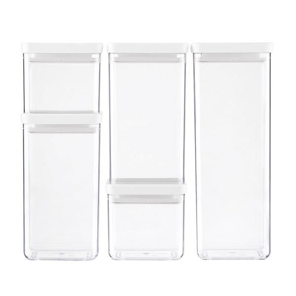 5-Piece White Modular Canister Set | The Container Store