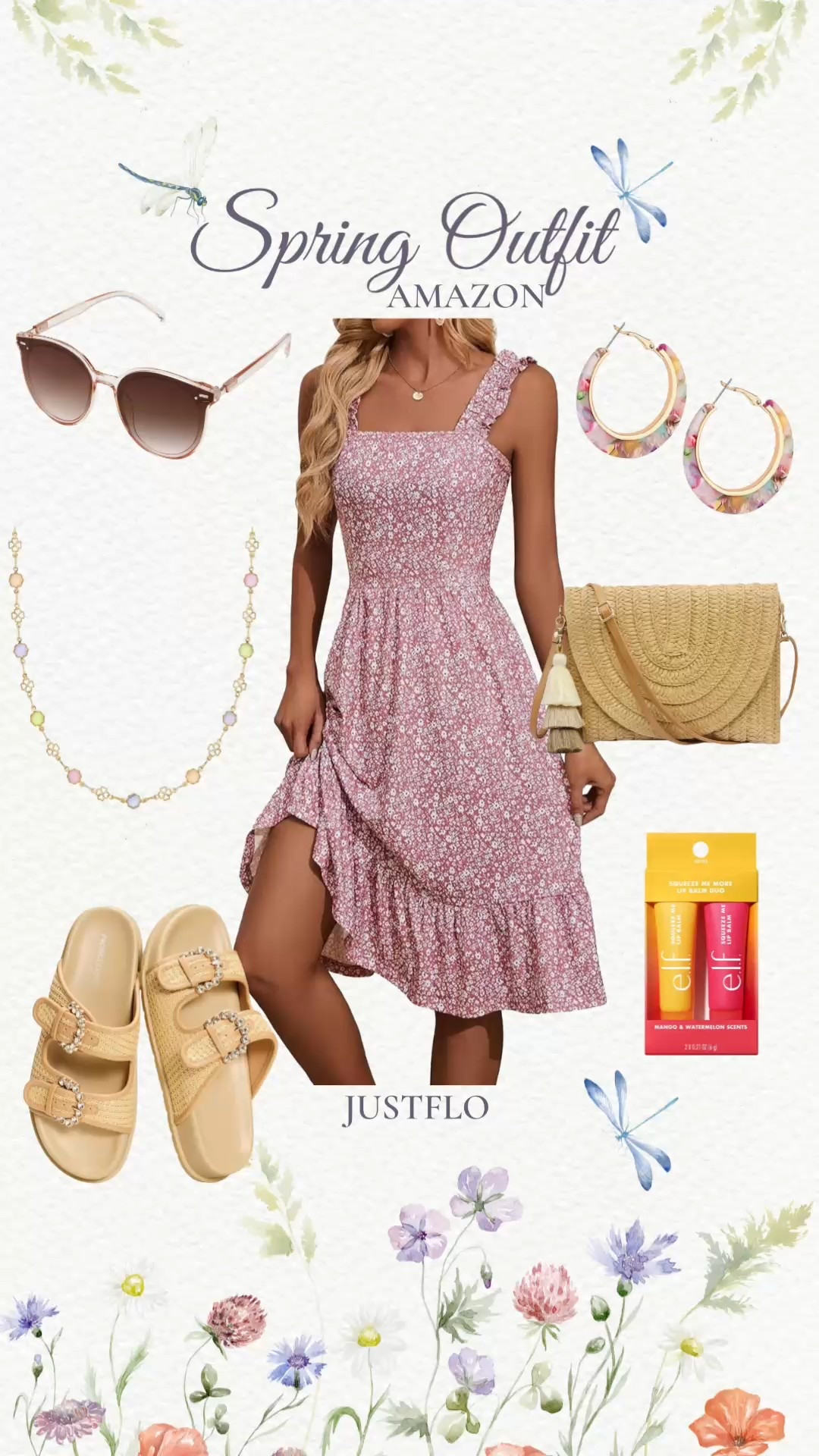 An easy throw-on-and-go spring outfit that still looks put together 🤍
Neutral tones mixed with soft spring textures, comfy Amazon sandals, a woven purse, minimal jewelry, and a shiny clear lip gloss for that fresh spring glow.
✨ Save & shop this look for everyday spring wear you’ll reach for on repeat.
 #Spring #SpringOutfit #Oufit #dress #Amazon #makeup #ootd #ootn
#LTKEveryday #AmazonSpringFashion #CasualSpringLook #LTKUnder100 #SpringOutfits #AmazonOOTD

#LTKootd #LTKSaleAlert #LTKBeauty