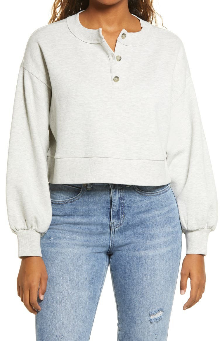 BP. Oversize Crop Henley | Nordstrom | Nordstrom