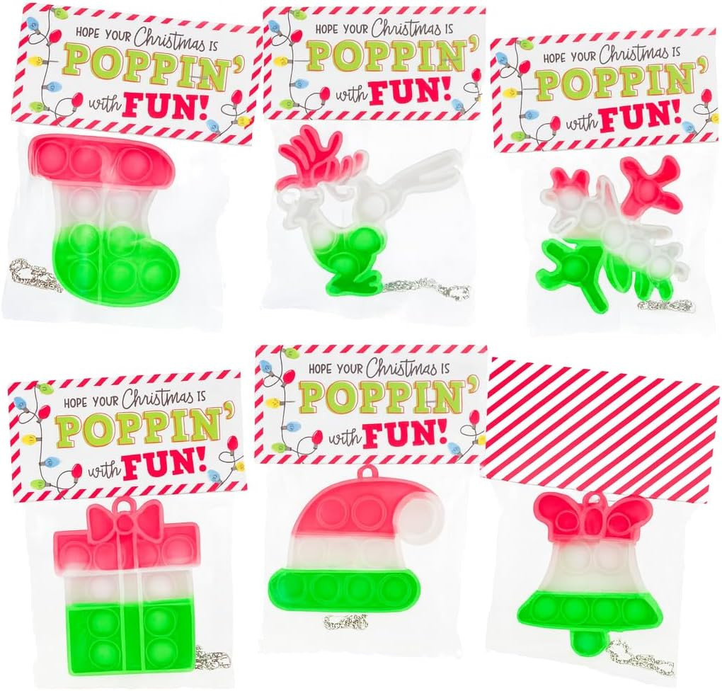 30 Pack Bulk for Students, Christmas Pop It Fidget Toys, for Kids Classroom, Prizes, Stocking Stu... | Amazon (US)