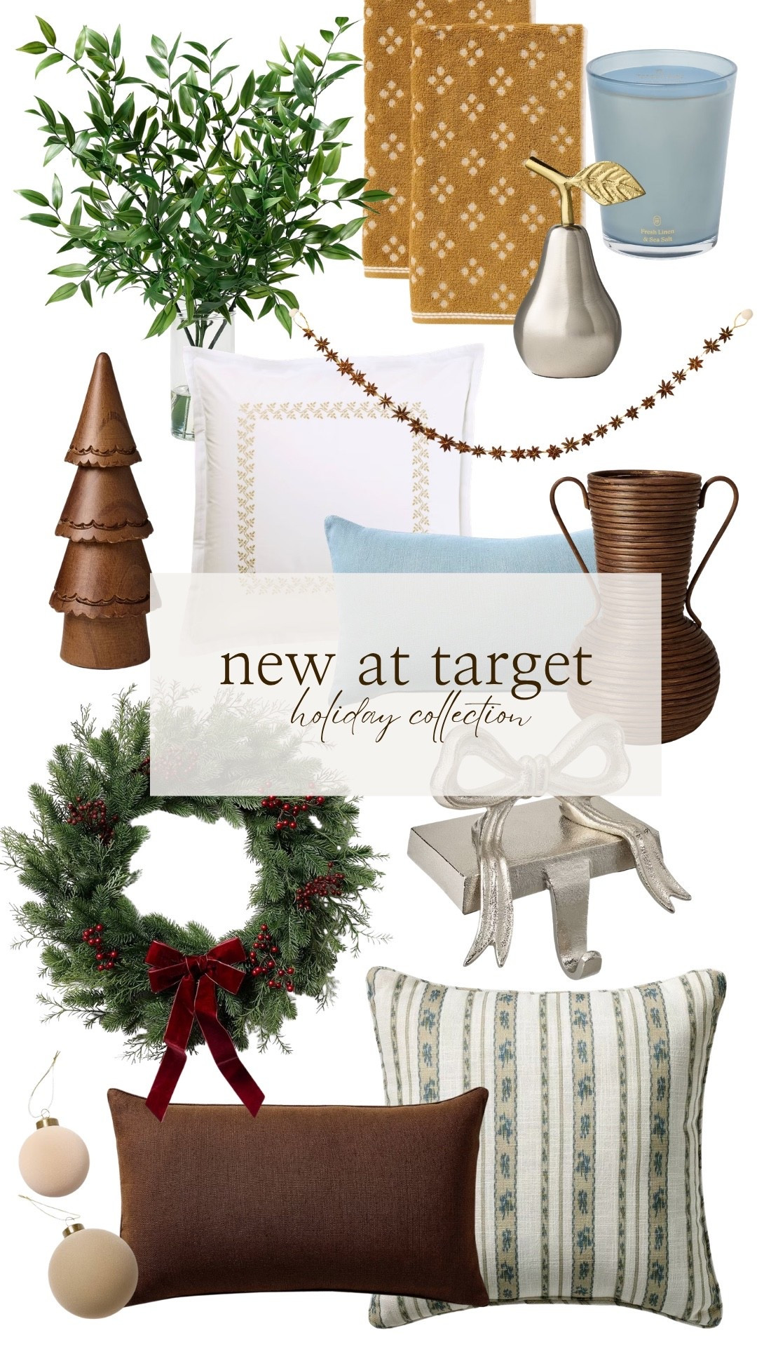 Target holiday decor favorites! Loving the new Annie Meyers Christmas collection along with Threshold and Studio McGee holiday finds. Classic Christmas home decor, traditional holiday decorations, vintage Christmas style, neutral Christmas decor, Christmas ornaments, seasonal greenery, Christmas tabletop, cozy holiday accents, and affordable Target Christmas decorations. So many beautiful Christmas 2026 new arrivals for a collected, timeless holiday home!