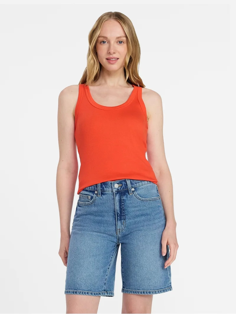 Time and Tru Women's Ribbed Tank Top, Sizes XS-XXXL | Walmart (US)