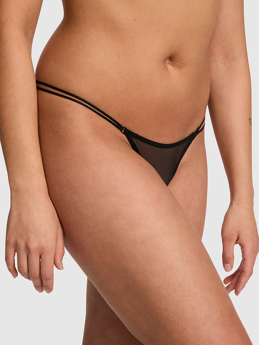 Buy Logo Mesh Strappy Micro Thong Panty, Black - Order Panties online - Victoria's Secret US | Victoria's Secret (US / CA )