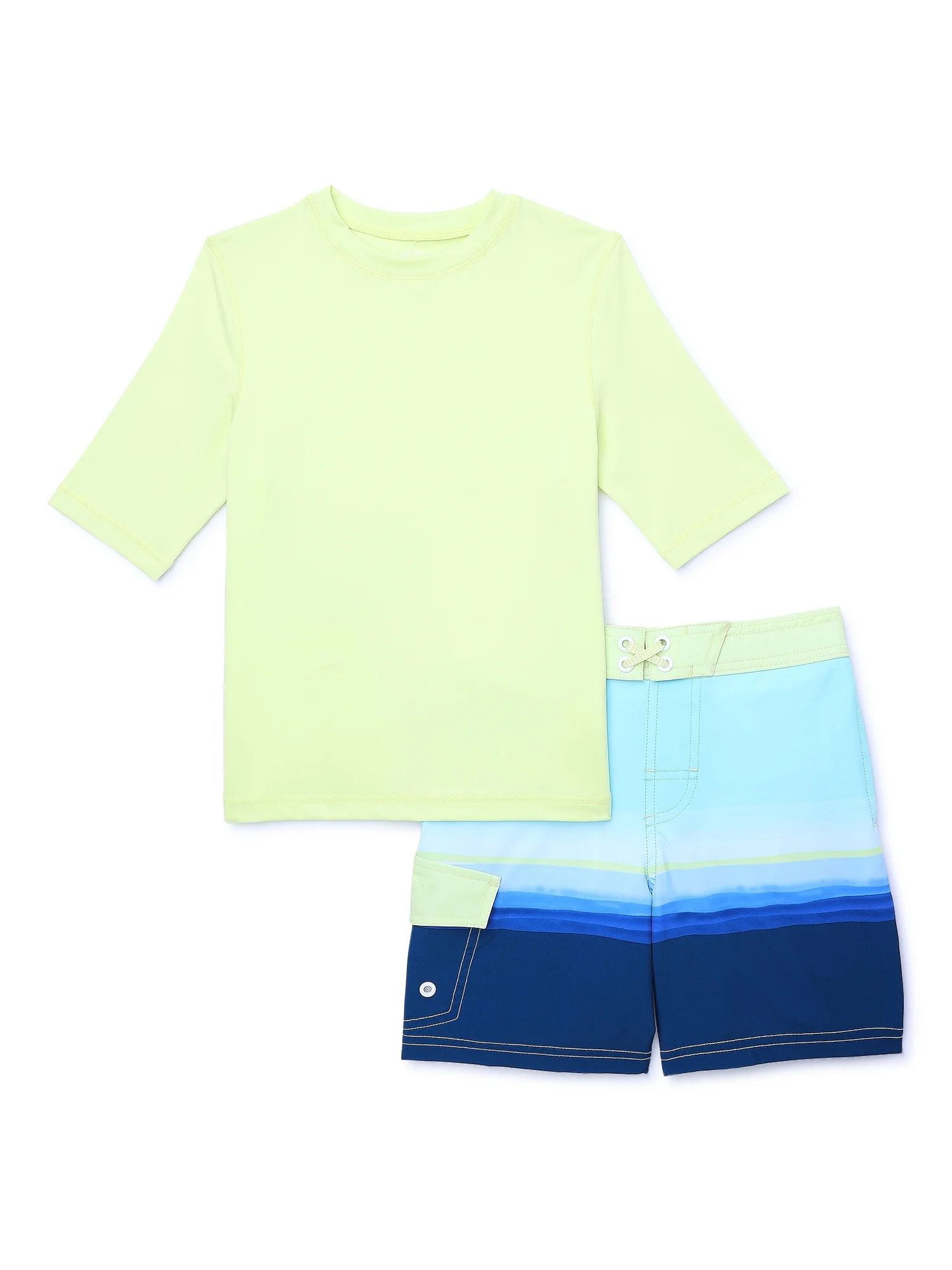 Wonder Nation Boys Rashguard and Swim Trunks Set with UPF 50+, 2-Piece, Sizes 4-18 & Husky | Walmart (US)