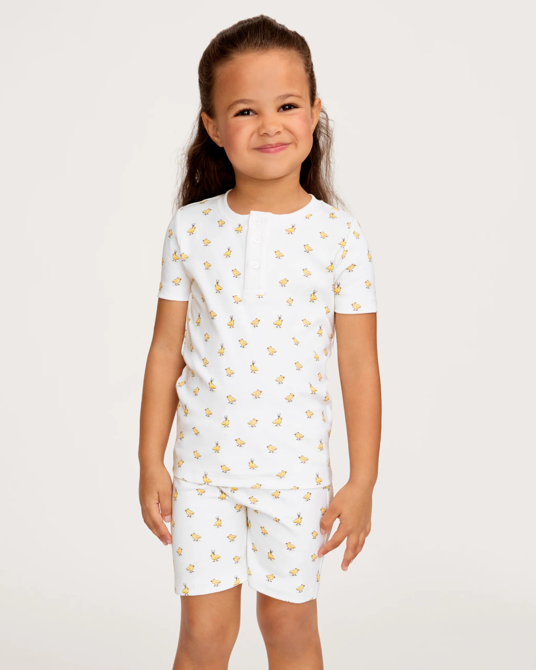 Kid's Pima Snug Fit Short Set in Très Chick | Petite Plume