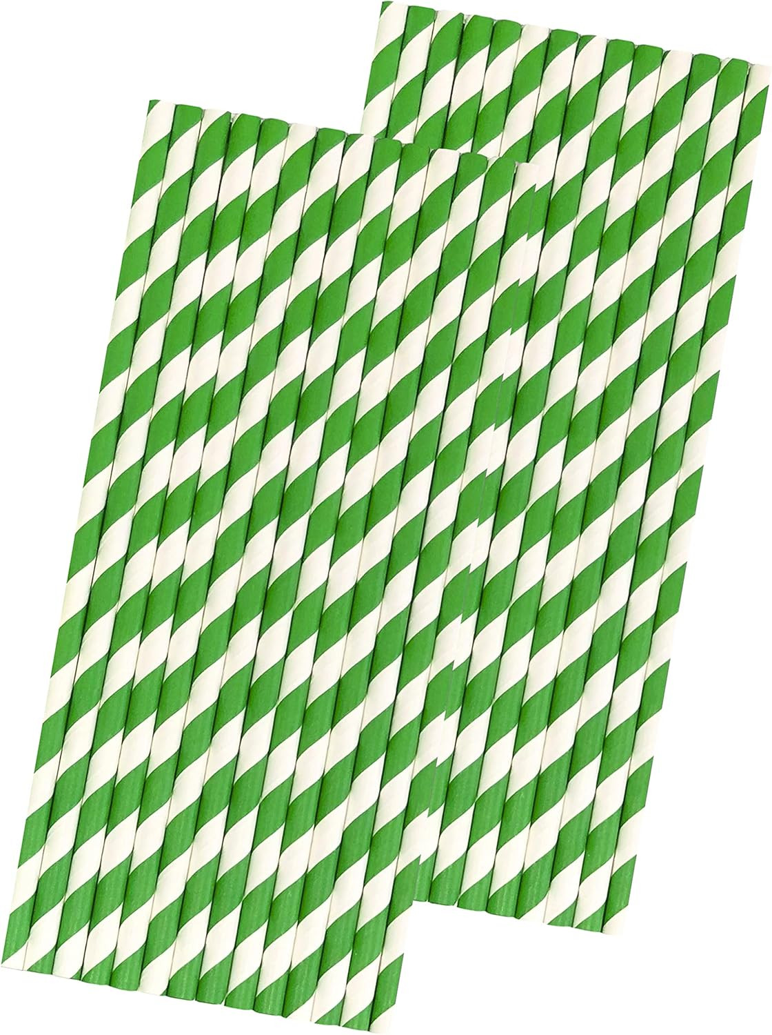 Green Striped Paper Straws - Green White Stripe - Christmas St Patrick's Birthday Supply - 7.75 I... | Amazon (US)