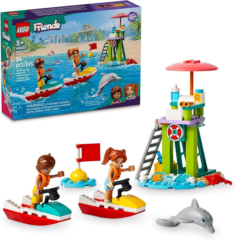 LEGO Friends Beach Water Scooter, Lifeguard Toy Building Set for Kids, Beach Toy Gift Idea for Gi... | Amazon (US)