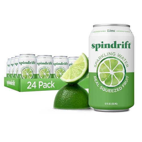 Spindrift Sparkling Water, Lime Flavored, Made with Real Squeezed Fruit, 12 Fl Oz Cans, Pack of 24 (Only 4 Calories per Can) | Amazon (US)