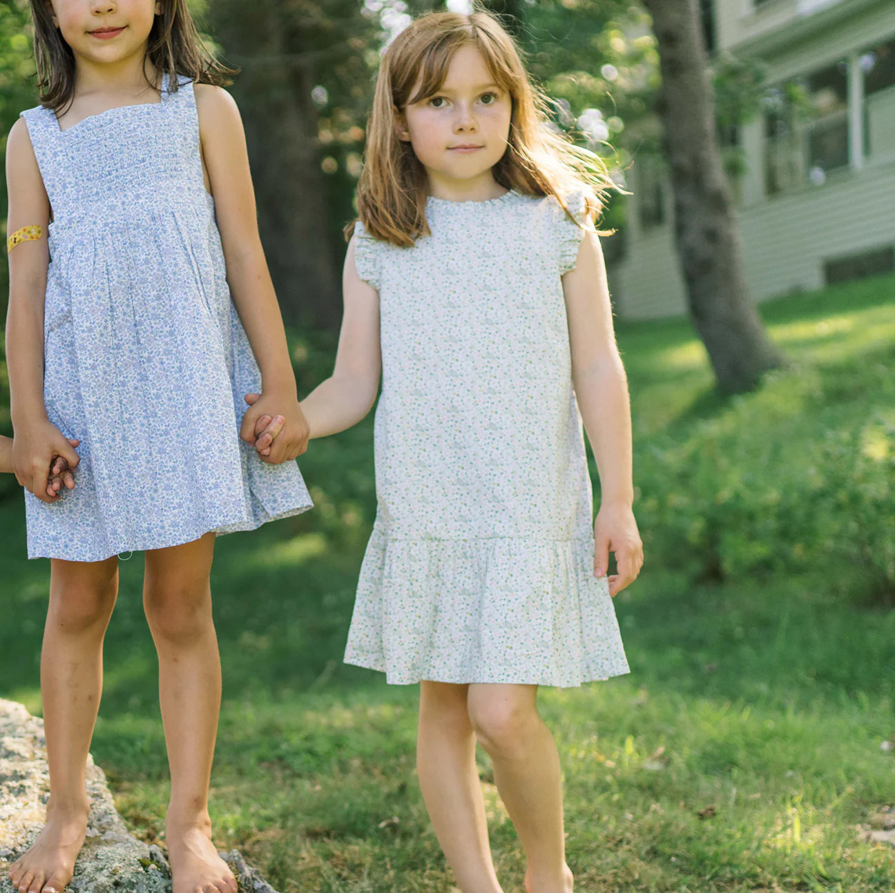 girls sea marsh floral drop waist dress | Minnow