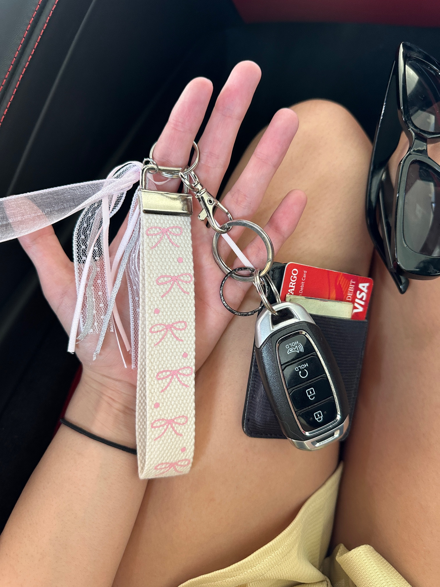 bow print keychain wristlet 🎀