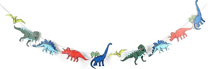 Dinosaur Party - Garland | T-rex Wall Decoration | Dinosaur Party Supply | Colorful Dinosaur Bunt... | Amazon (US)