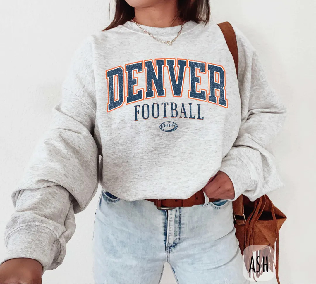 Vintage Denver Football Sweatshirt, Denver Football T-Shirt, Football Sunday Crewneck, Denver Foo... | Etsy (US)