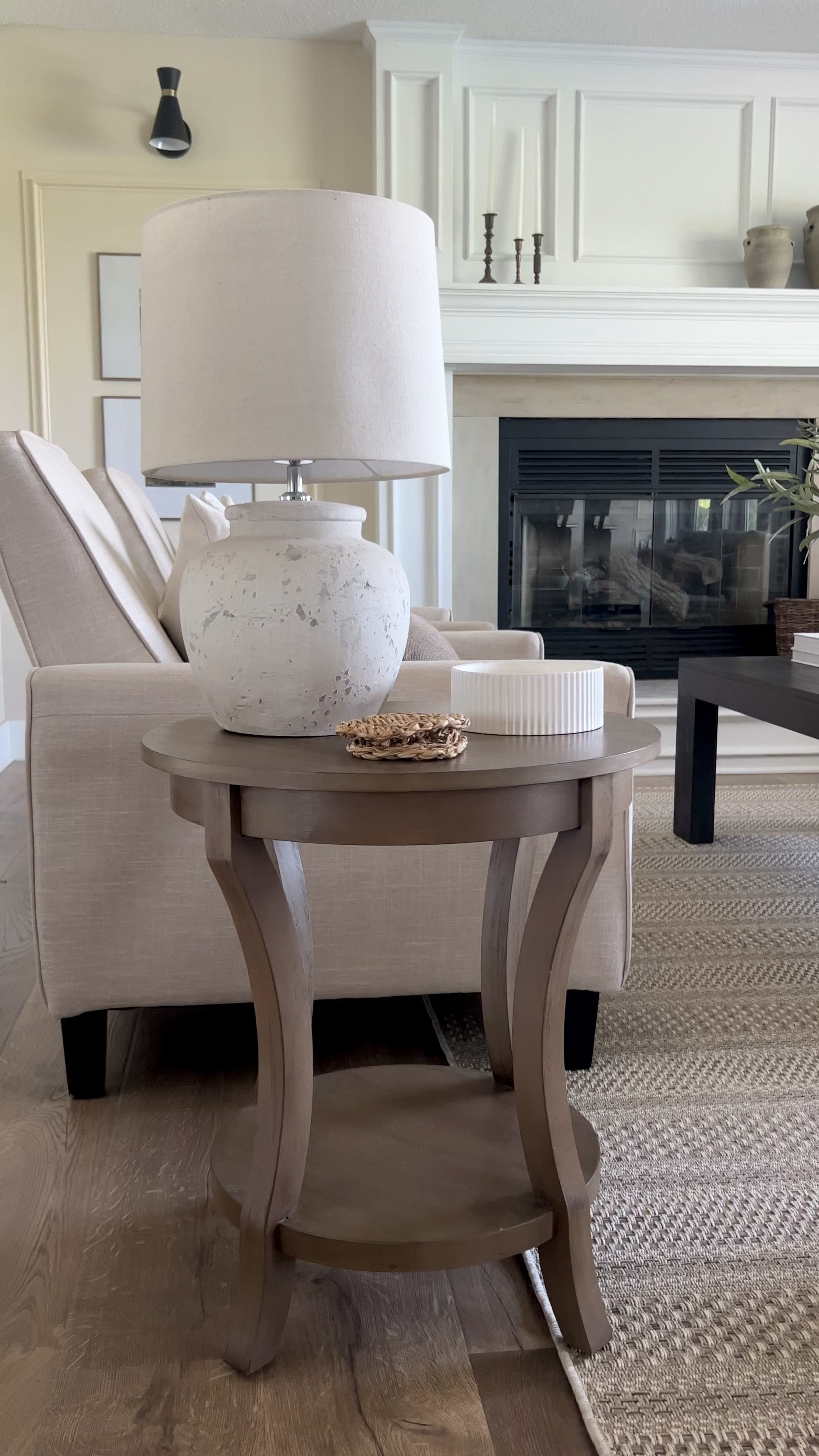 Living room end table and area rug still in stock! Coffee table and table lamp are discontinued.

Living room, sofa, couch, accent chair, living room chair, reclining chair, end table, side table, curtains, ottoman, faux tree, eucalyptus tree, home decor, table decor, shelf decor, target, target finds, Amazon home, Amazon finds 

#LTKsalealert #LTKhome #LTKfindsunder100