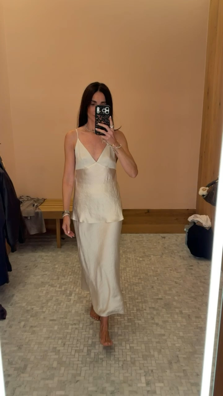 Satin set from Aritzia, skirt size 4, cami size XS.