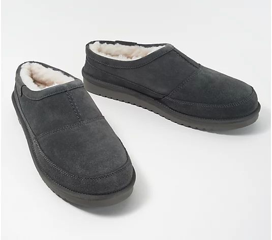 Koolaburra by UGG Men's Suede Slippers - Graisen - QVC.com | QVC