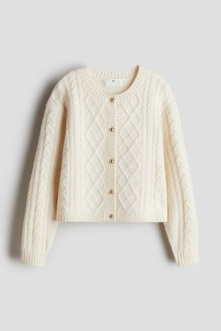 H & M - Cable-Knit Cardigan - White | H&M (US + CA)