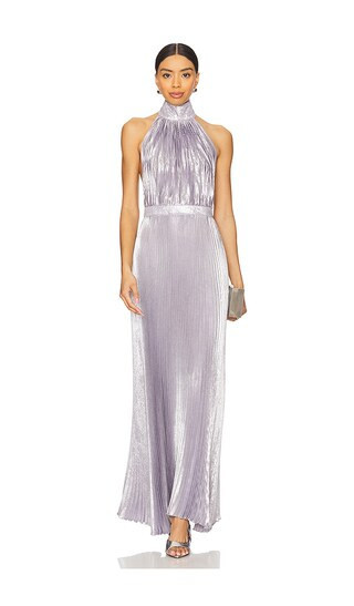 L'IDEE Eden Dress in Metallic Silver. - size 12/L | Revolve Clothing (Global)