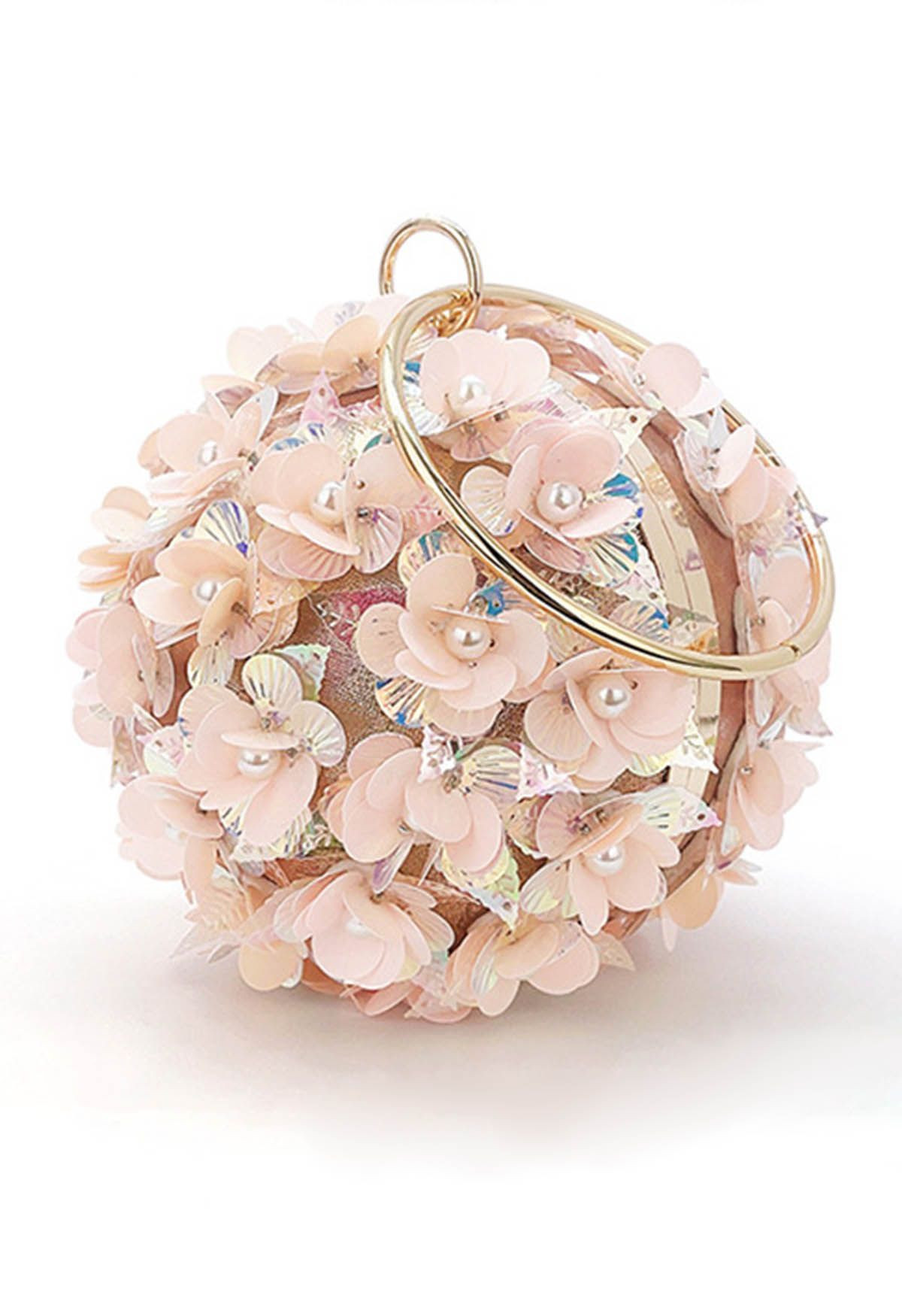 Exquisite Flower Ball Clutch in Pink | Chicwish