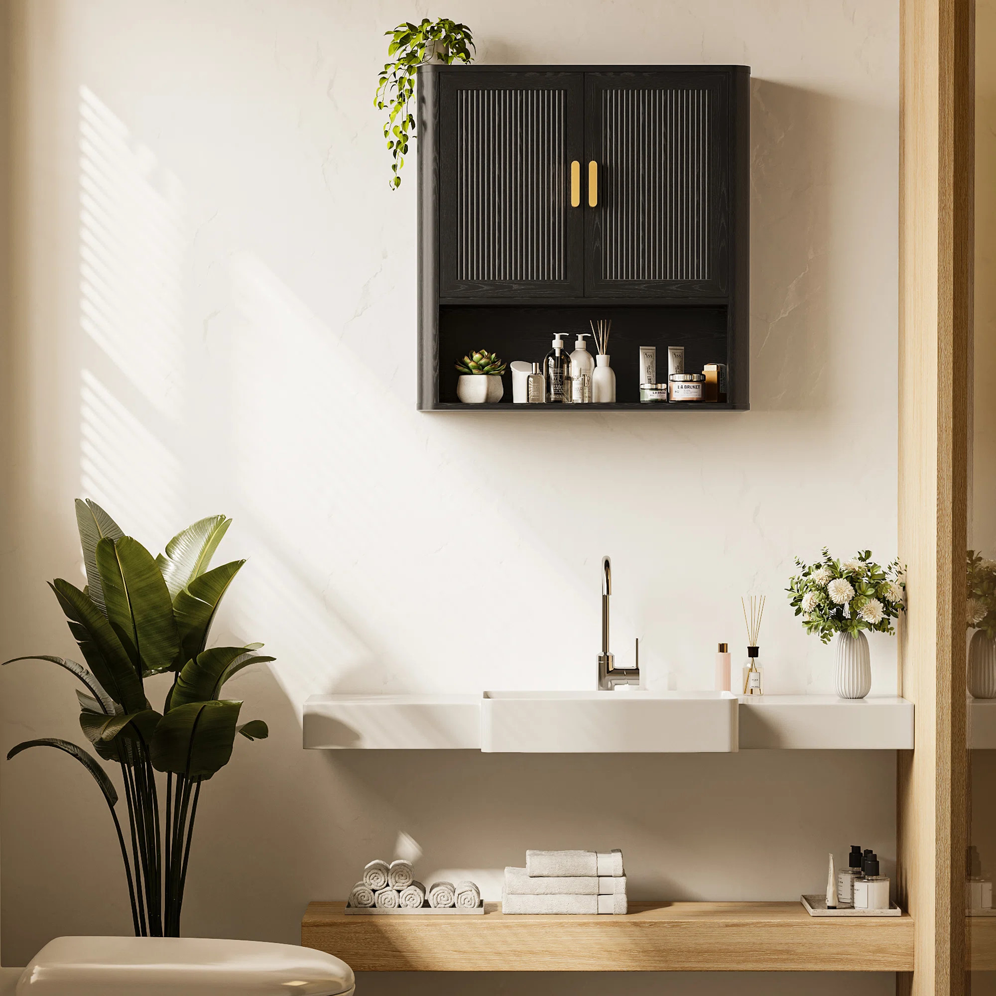 Bathroom Storage Cabinet With Adjustable Shelves, Over The Toilet Organizer For Laundry Room, Kit... | Wayfair North America
