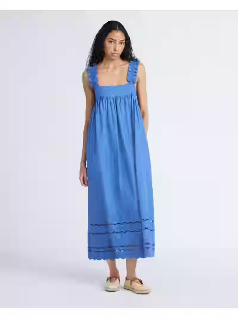 Free Assembly Women's and Women's Plus Sleeveless Cotton Eyelet Maxi Dress, Sizes XS-4X | Walmart (US)