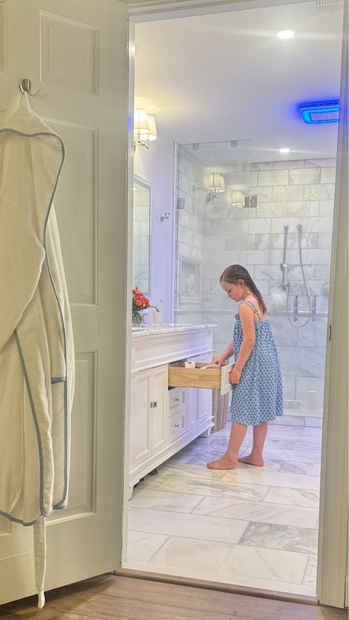 Bathroom vanity, Marble bathroom, primary bath, daughter’s nightgown is an XS Lake Pajamas (not the kids line)

#LTKmomlife #LTKgrwm