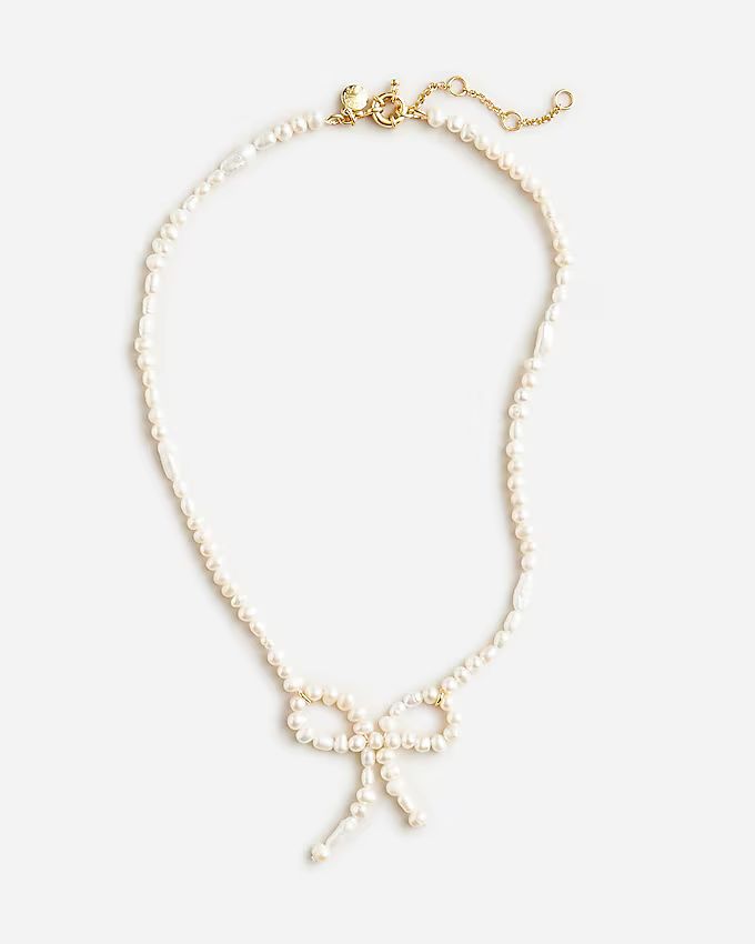 Freshwater pearl bow necklace | J.Crew US