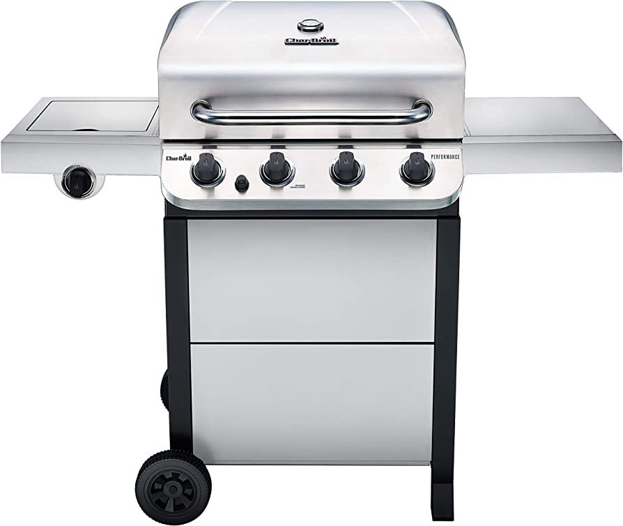 Char-Broil Performance Series Convective 4-Burner with Side Burner Cart Propane Gas Stainless Ste... | Amazon (US)