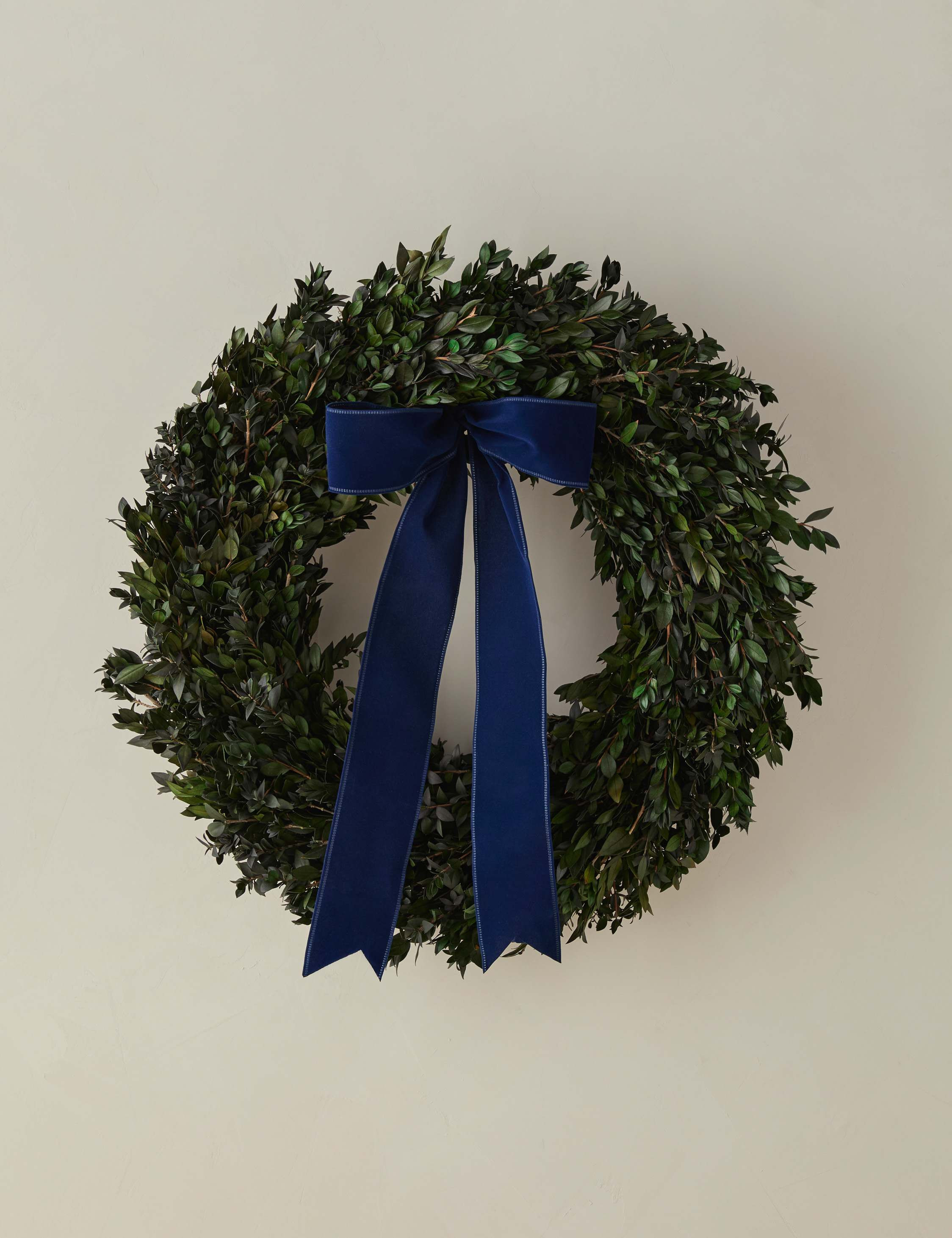 Preserved Myrtle Wreath with Velvet Ribbon | Lulu and Georgia 