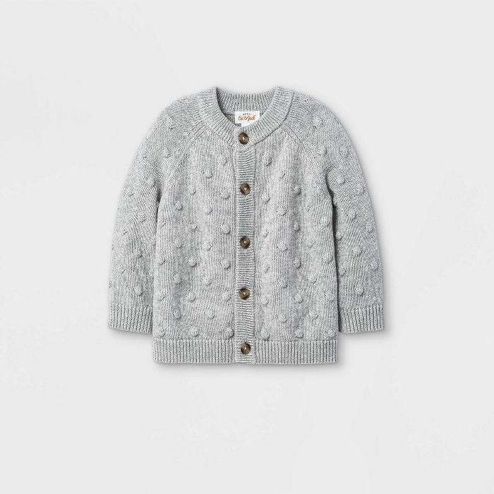 Baby Bobble Sweater Cardigan - Cat & Jack™ Gray | Target