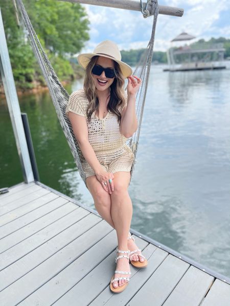 Lake day outfit idea / swimsuit, coverup, hat and sunglasses are all amazon fashion finds #swimsuit #springoutfit 

#LTKswim #LTKtravel #LTKunder50