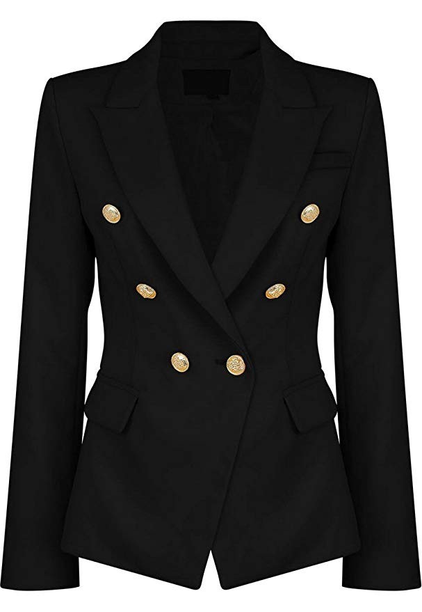 Womens Double Breasted Military Style Blazer Ladies Coat Jacket | Amazon (US)