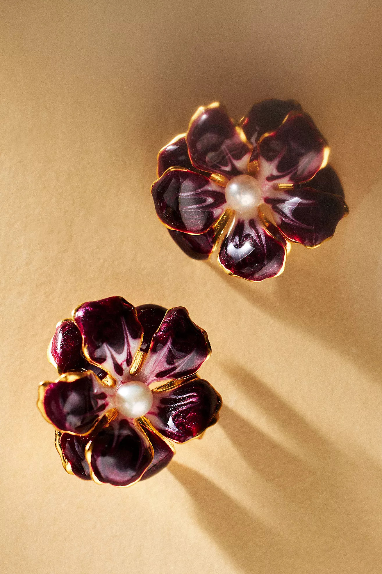 The Pink Reef Handpainted Floral Post Earrings | Anthropologie (US)