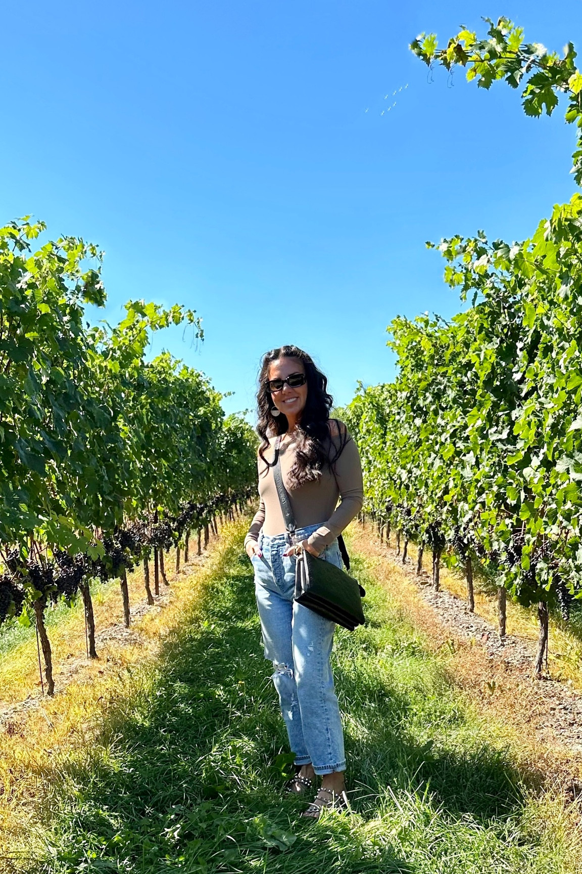 Cute, casual and comfortable! 
-Nuuds off the shoulder bodysuit in mocha, wearing a M. 
-Abercrombie ultra high rise ankle straight, wearing size 27 for a looser fit. 
-Steve Madden Skyler Sandal from Amazon
-Sunglasses from Amazon (Prada dupe)
-Louis Vuitton Coussin PM

#LTKxPrime 

#LTKstyletip #LTKsalealert