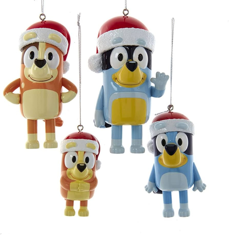 Kurt Adler Bluey Family Christmas Ornament Set of 4 - Holiday Tree Figures - Bluey, Bingo, Dad & ... | Amazon (US)